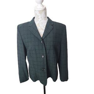 Pendleton Blazer Heritage Vintage Green Wool Plaid Lined Coat Jacket Women's 12